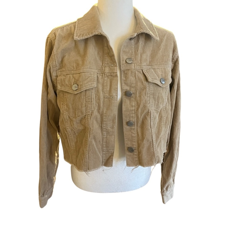 TGLA Tan Cropped Corduroy Jacket Size Medium - Picture 7 of 7
